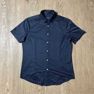 Mizzen+Main Dark Blue short sleeve Shirt style #1KS-0529 Medium